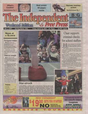 Independent & Free Press (Georgetown, ON), 16 Mar 2001