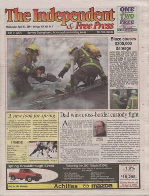 Independent & Free Press (Georgetown, ON), 11 Apr 2001