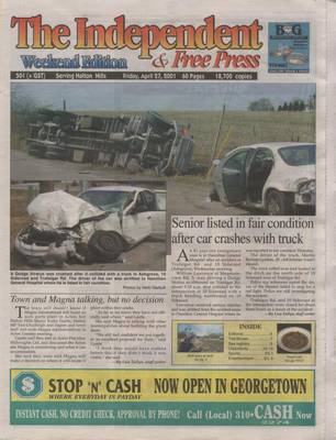 Independent & Free Press (Georgetown, ON), 27 Apr 2001