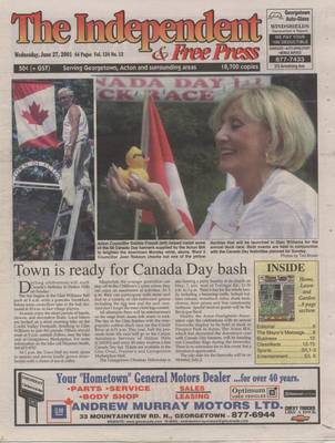 Independent & Free Press (Georgetown, ON), 27 Jun 2001