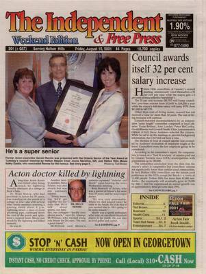 Independent & Free Press (Georgetown, ON), 10 Aug 2001