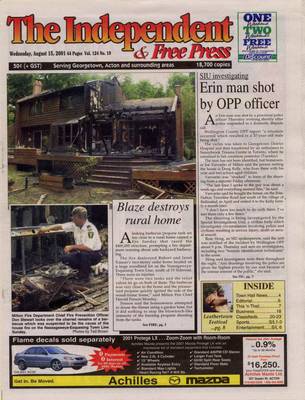 Independent & Free Press (Georgetown, ON), 15 Aug 2001