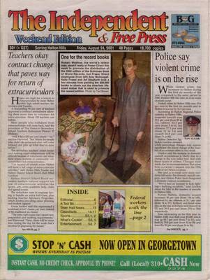 Independent & Free Press (Georgetown, ON), 24 Aug 2001