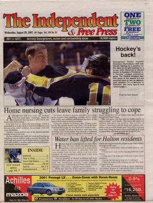 Independent & Free Press (Georgetown, ON), 29 Aug 2001