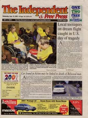 Independent & Free Press (Georgetown, ON), 12 Sep 2001