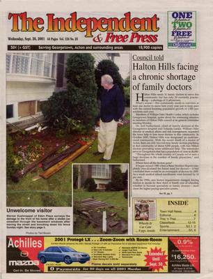 Independent & Free Press (Georgetown, ON), 26 Sep 2001