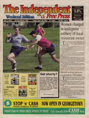 Independent & Free Press (Georgetown, ON), 28 Sep 2001