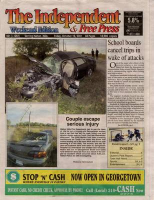 Independent & Free Press (Georgetown, ON), 12 Oct 2001