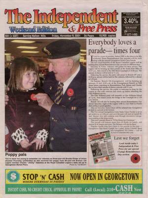 Independent & Free Press (Georgetown, ON), 9 Nov 2001