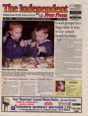 Independent & Free Press (Georgetown, ON), 28 Nov 2001