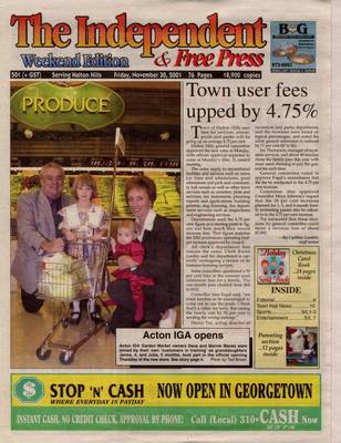 Independent & Free Press (Georgetown, ON), 30 Nov 2001