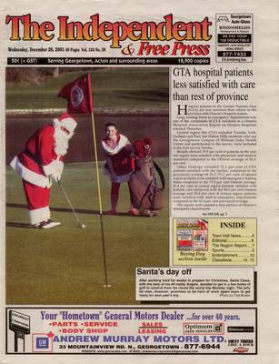 Independent & Free Press (Georgetown, ON), 26 Dec 2001