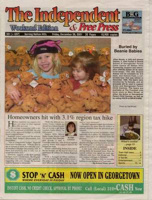 Independent & Free Press (Georgetown, ON), 28 Dec 2001