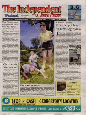 Independent & Free Press (Georgetown, ON), 9 Aug 2002