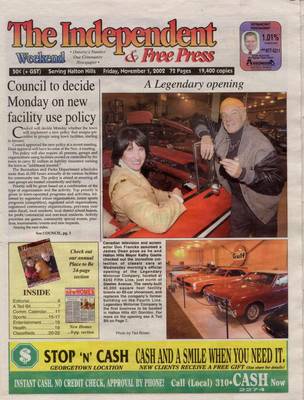 Independent & Free Press (Georgetown, ON), 1 Nov 2002