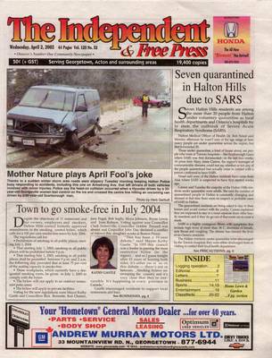 Independent & Free Press (Georgetown, ON), 2 Apr 2003