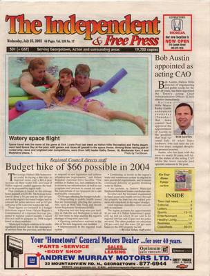 Independent & Free Press (Georgetown, ON), 23 Jul 2003