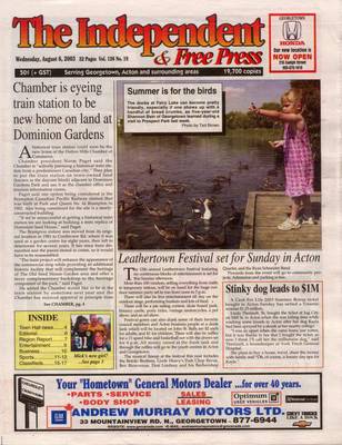 Independent & Free Press (Georgetown, ON), 6 Aug 2003