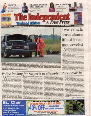 Independent & Free Press (Georgetown, ON), 30 Jul 2004