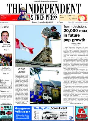 Independent & Free Press (Georgetown, ON), 26 Sep 2008