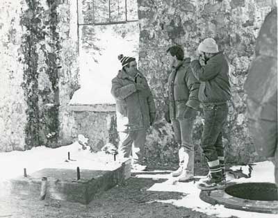 Three men in winter,Thessalon Township, Circa 1995