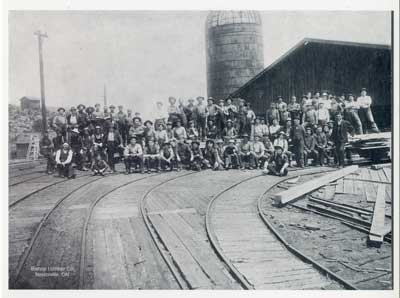 Workers at Bishop Lumber Co., Nesterville, ON, Circa 1920