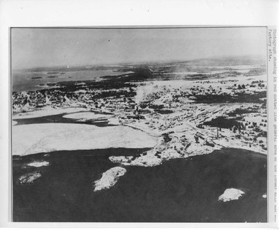 Winter Aerial Photo of Former Mill and Box Factory Site, Thessalon, circa 1935