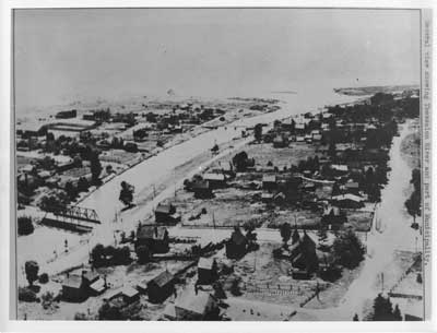 Aerial view of Thessalon River, circa 1935