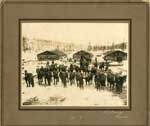 Loggers and Horse teams, Alex Wylie's Camp, Thessalon Lumber Co., circa 1912