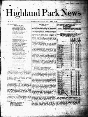 Highland Park News (1874), 1 May 1874