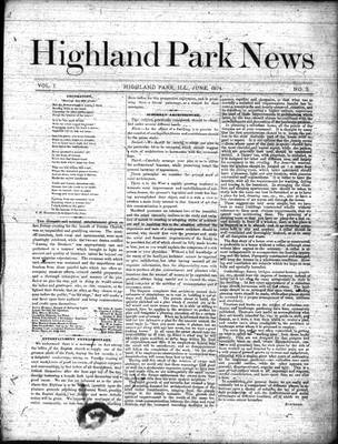 Highland Park News (1874), 1 Jun 1874