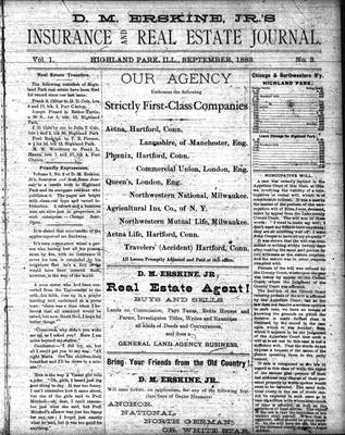 D.M. Erskine, Jr.’s Insurance and Real Estate Journal (1883), 1 Sep 1883