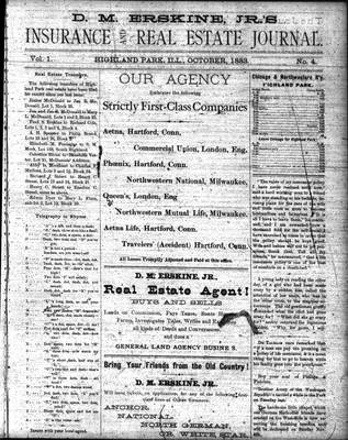 D.M. Erskine, Jr.’s Insurance and Real Estate Journal (1883), 1 Oct 1883