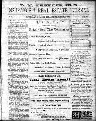 D.M. Erskine, Jr.’s Insurance and Real Estate Journal (1883), 1 Dec 1883