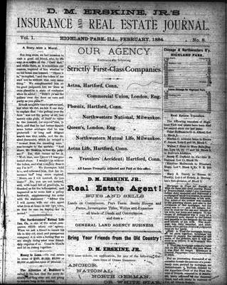 D.M. Erskine, Jr.’s Insurance and Real Estate Journal (1883), 1 Feb 1884