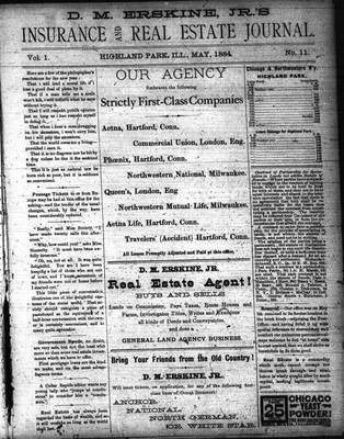 D.M. Erskine, Jr.’s Insurance and Real Estate Journal (1883), 5 May 1884