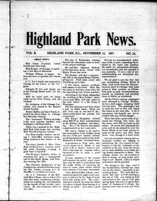 Highland Park News (1874), 12 Nov 1897