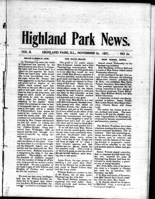 Highland Park News (1874), 26 Nov 1897