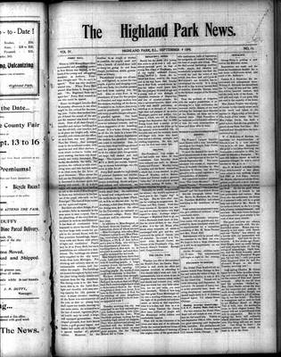 Highland Park News (1874), 9 Sep 1898