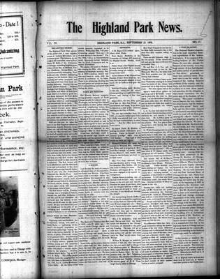 Highland Park News (1874), 23 Sep 1898