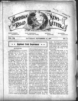 Sheridan Road News-Letter (1889), 18 Nov 1899