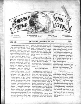 Sheridan Road News-Letter (1889), 12 Jan 1900