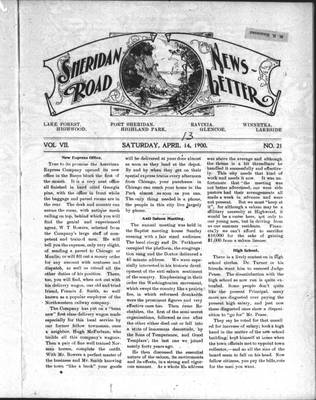 Sheridan Road News-Letter (1889), 13 Apr 1900