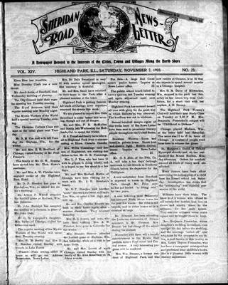 Sheridan Road News-Letter (1889), 7 Nov 1903