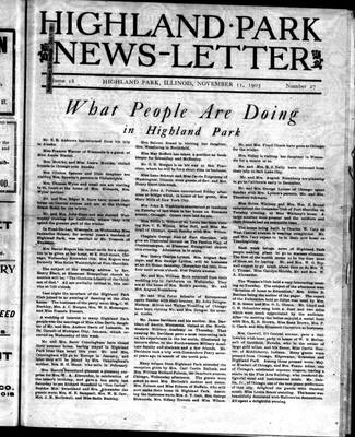 Highland Park News-Letter (1904), 11 Nov 1905