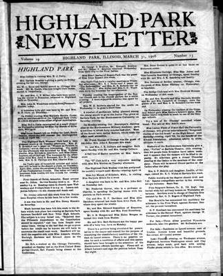 Highland Park News-Letter (1904), 31 Mar 1906