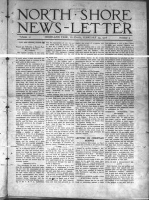 North Shore News-Letter (1907), 29 Feb 1908