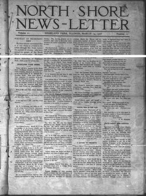 North Shore News-Letter (1907), 14 Mar 1908