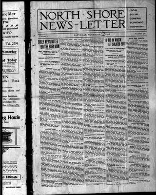 North Shore News-Letter (1907), 14 Nov 1908