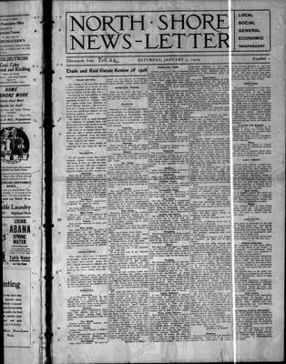 North Shore News-Letter (1907), 2 Jan 1909